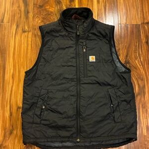 Carhartt Vest Black Insulated Puffer Lightweight Men's Large Rain Defender